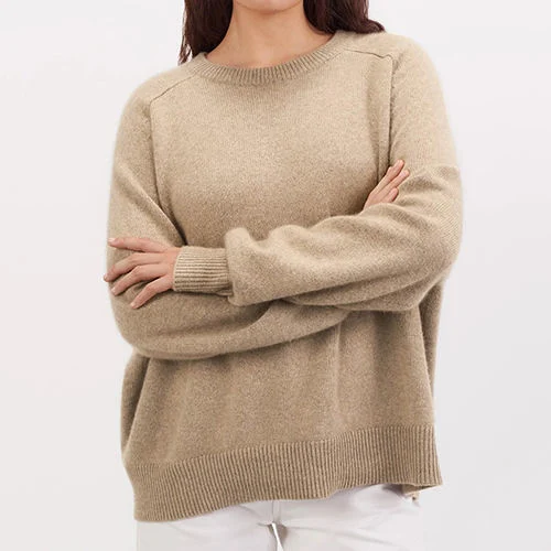 Washable Knit Soft Crew Neck 100% Cashmere Sweater Tops Pullover for Women