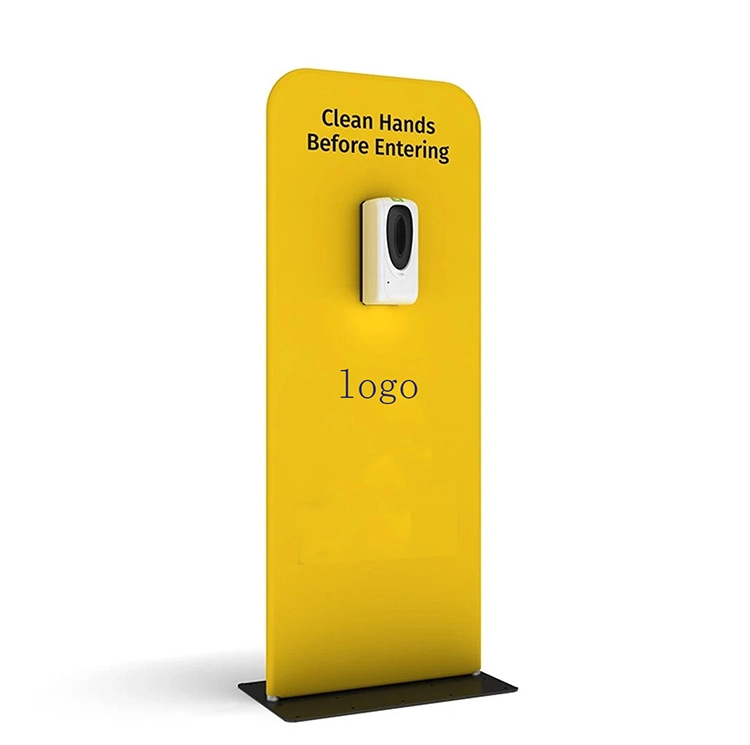 Wall Mounted Advertising Stand with Automatic Hand Sanitizer Gel Foam Soap