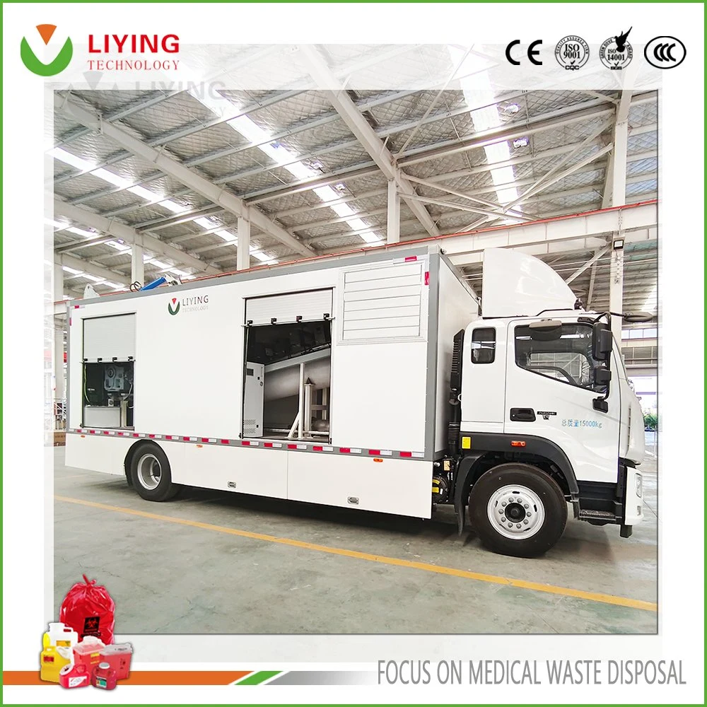 Eco-Friendly Truck Mounted Mobile Medical Garbage Microwave Disinfection Processing Vehicle with Shreddder Function for Hospital Waste Handle Equipment