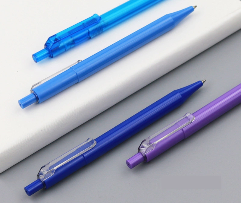 Ballpoint Pen Colorful Transparent Plastic Press Advertising Ball Pen