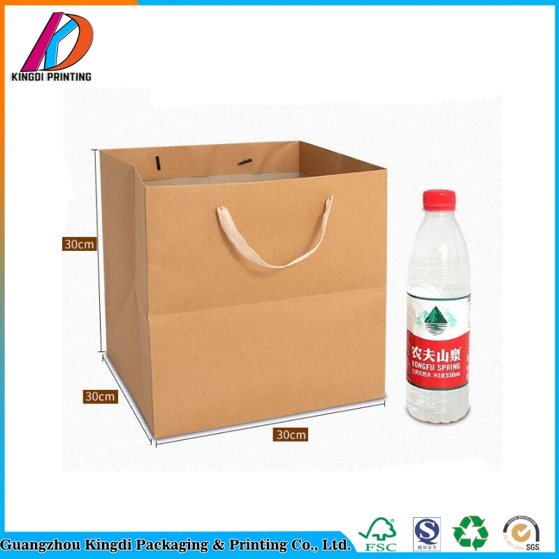 Handmade Thick Square Flower Kraft Paper Bag with Handle