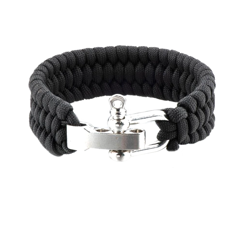 Paracord Survival U Shackle Wristband cuerda trenzada de Parachute Pulsera