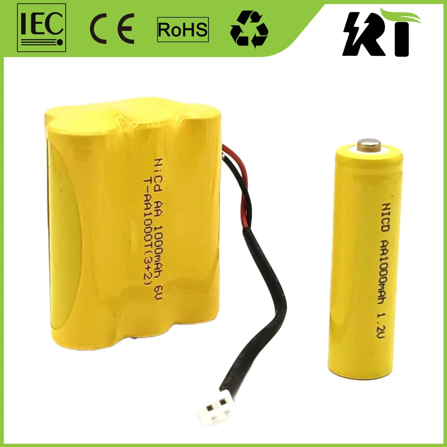 AAA/AA/Sc/C/D/F 4.8V NiCd Rechargeable Battery Pack for Lighting