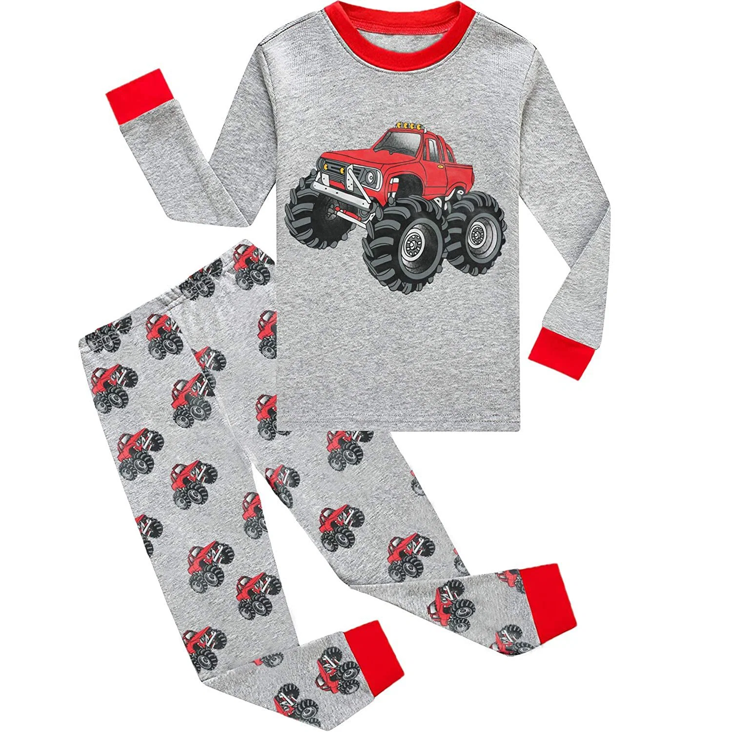 Toddler garçons Pyjama Coton de Monster Truck Kids 2 morceau de DINOSAURES VÊTEMENTS VÊTEMENTS DE NUIT définit Peignoir de chariot