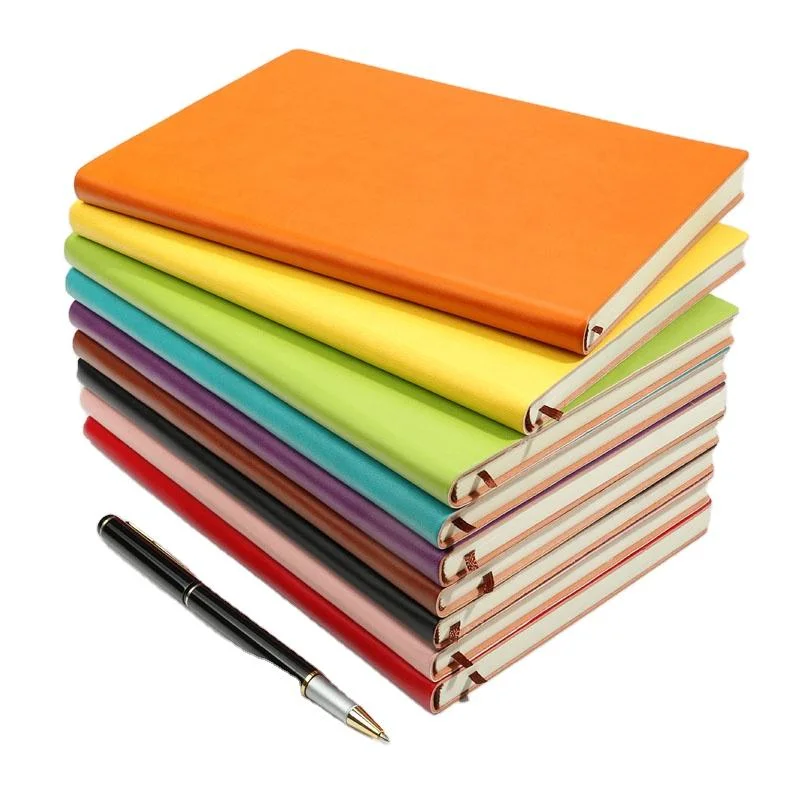 Material de escritório material de escritório personalizado material de proteção em pele maleável e colorida caderno Planificador