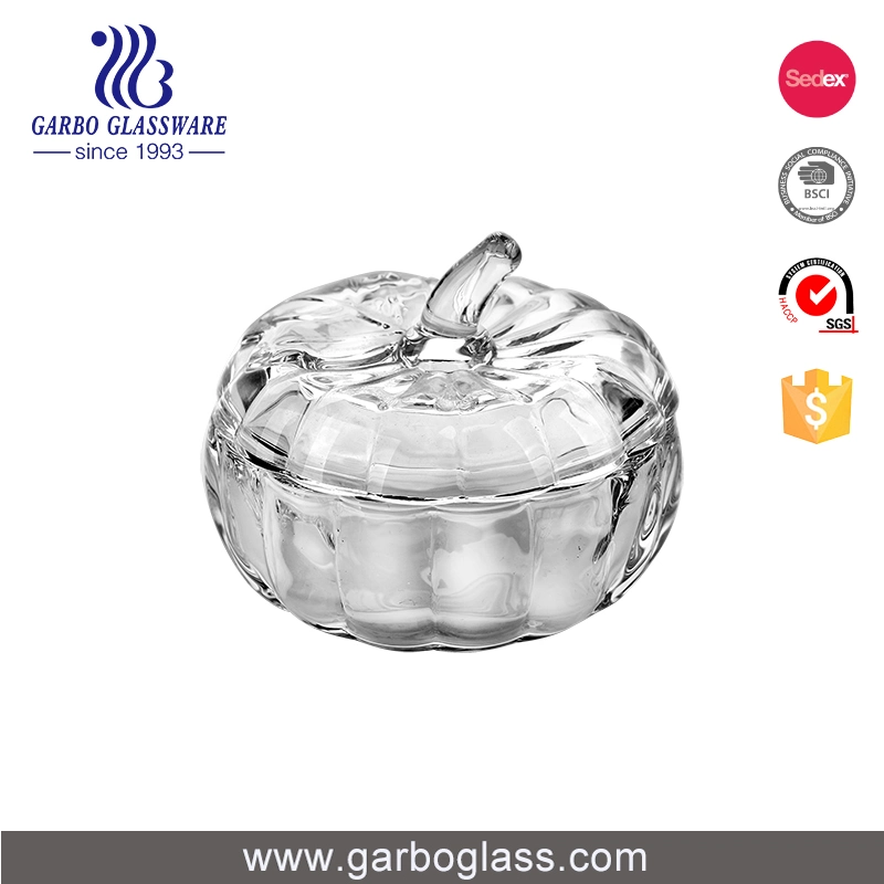 Vente en gros bon marché Classic rond Decorative Sugar pot en verre Candy pot Verrerie