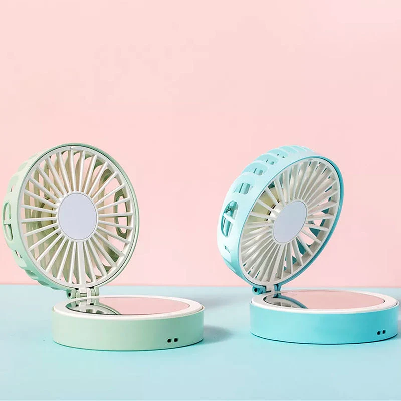 Rechargeable Fan with Mirror Factory Hot Beauty Personal Small Mirror Lash Fan