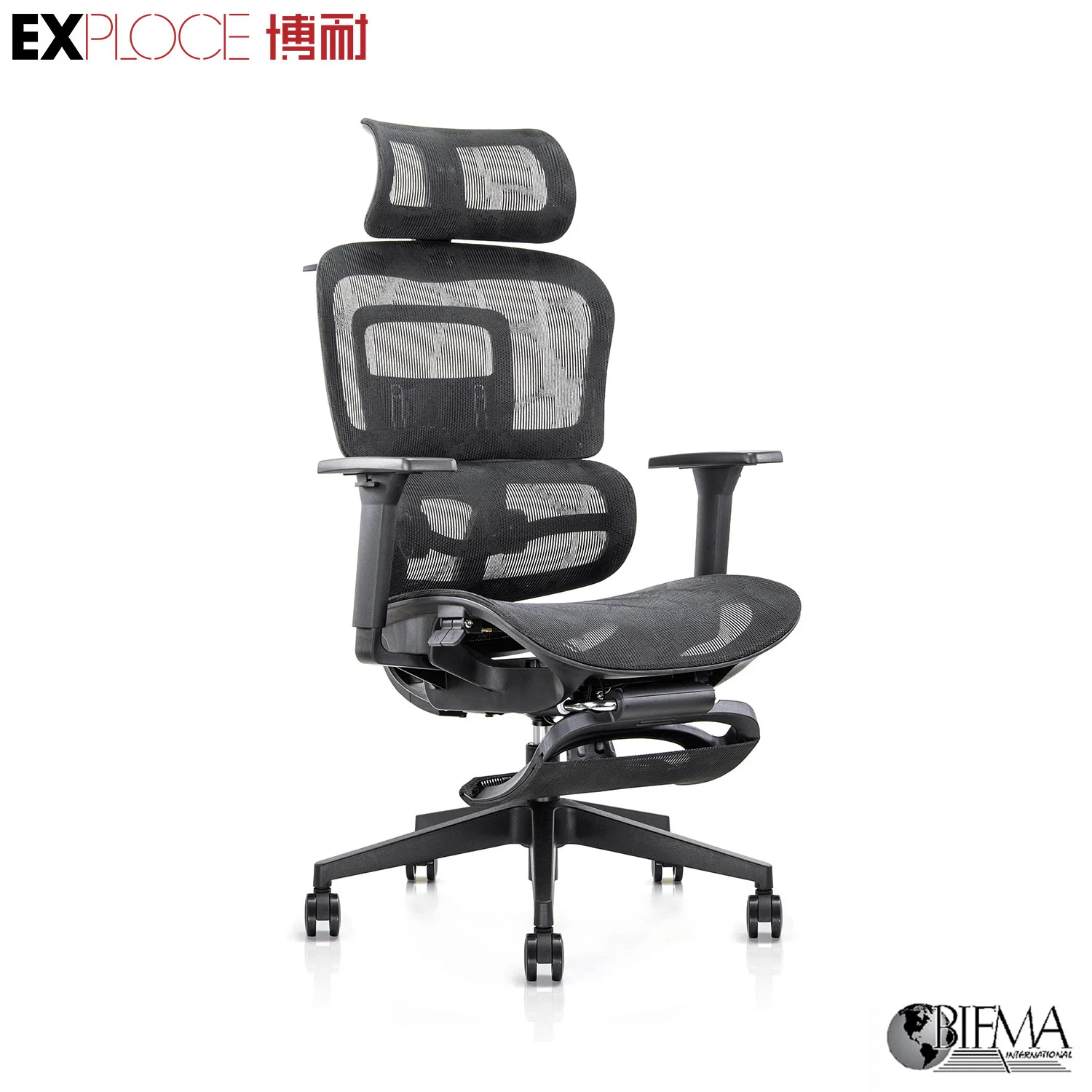 Personalización de muestra Inicio Reclining Lift Roting altura ajustable cómodo ordenador Escritorio ergonómico Mobiliario de oficina con reposapiés malla sillas