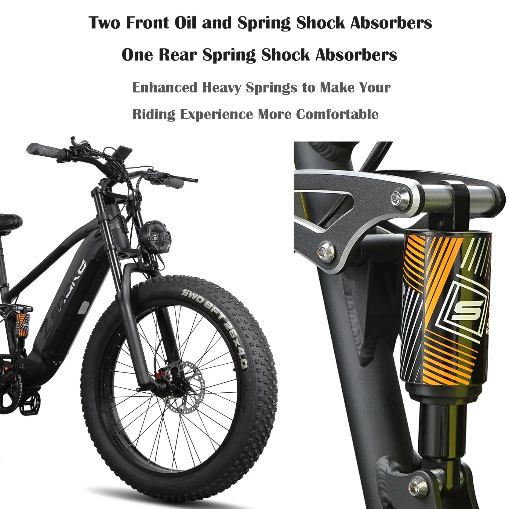 Zsnake 750W bicicleta eléctrica para adultos 30 Mph Electric Mountain Ebike com 48V 20A remoção da bateria de lítio 26 Polegadas Estrada Gordura Pneus de vácuo e display LED