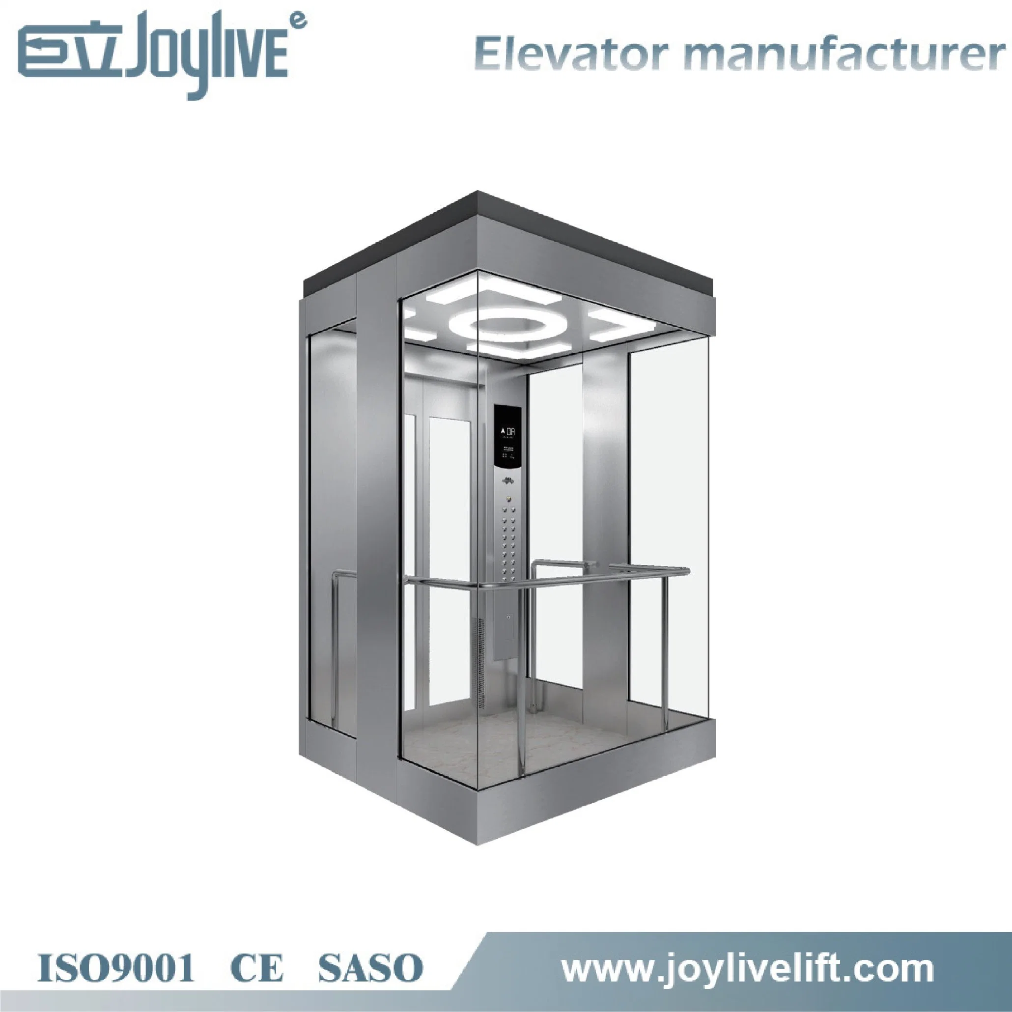 Outdoor Beautiful View 1600kg 1.75m/S Panoramic Elevator Capsule Glass Lift for Sightseeing