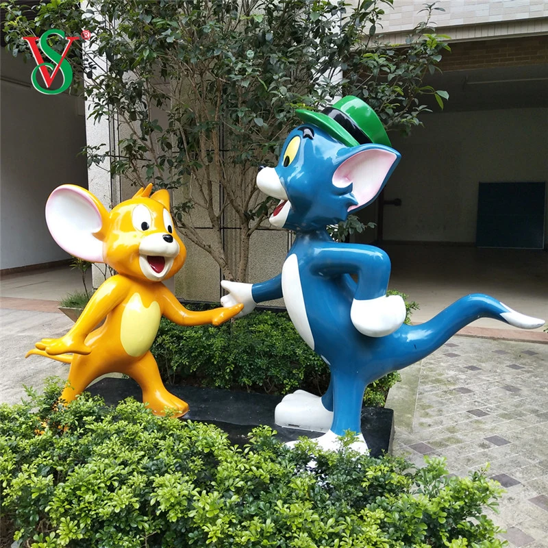 Life Size Fiberglass Mickey Resin Cartoon Characters for Garden Residential Park Decoration