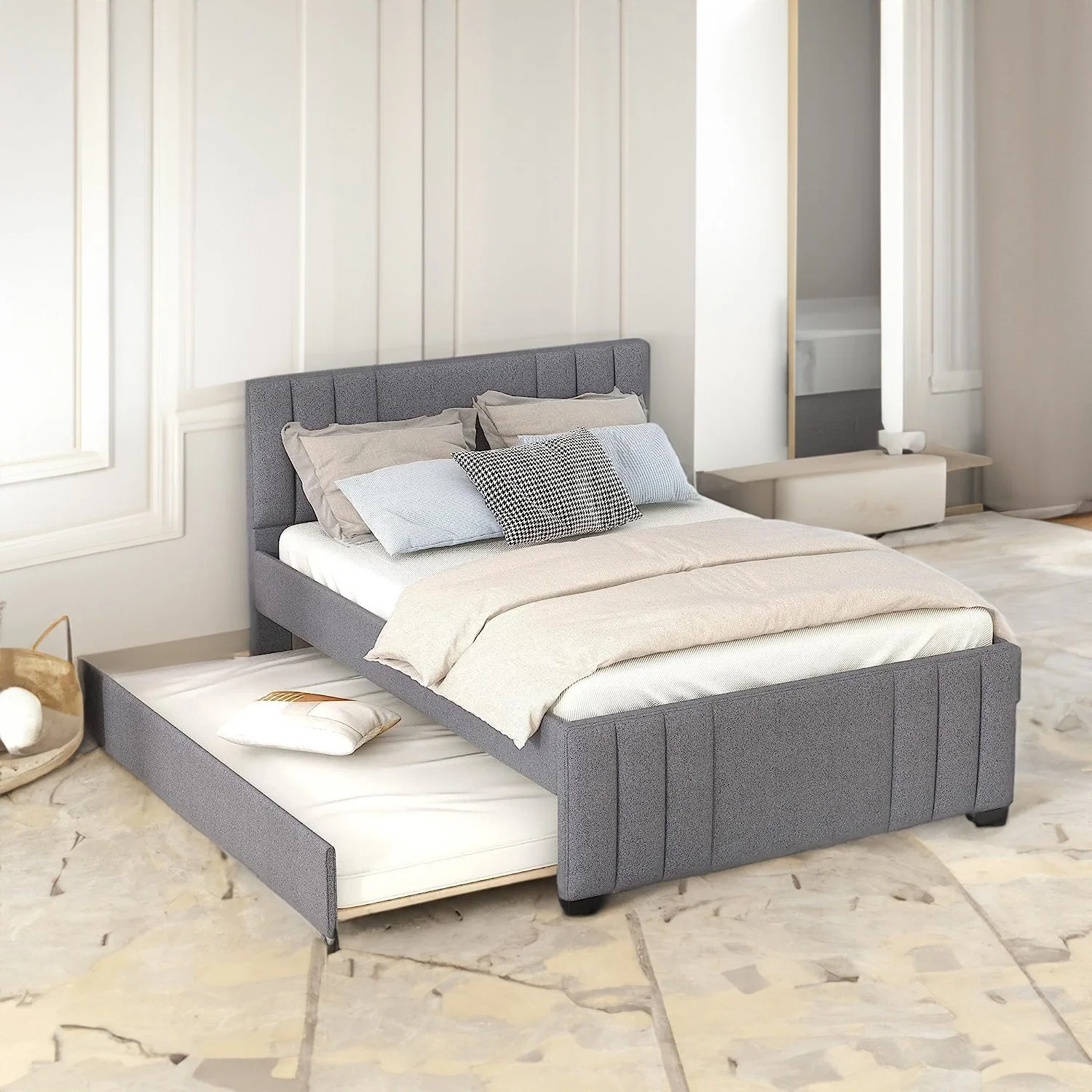 Производство Huayang индивидуальные спальни роскошь размера кинг синтетическая кожа, современные кровать