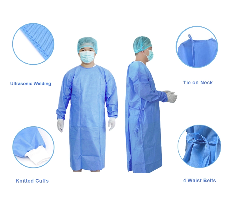 Disposable SMS SMMS Smmms Sterile Surgical Gown Reinforced Surgical Gown