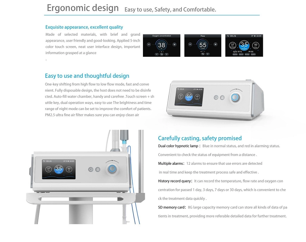 MS-HR600 Oxygen therapy High flow nasal cannula device with Heated Respiratory Humidifiers