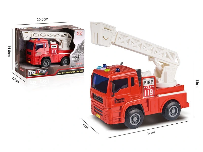 Plastic Car Toys Friction Power Fire Truck Toy Gift for Kids