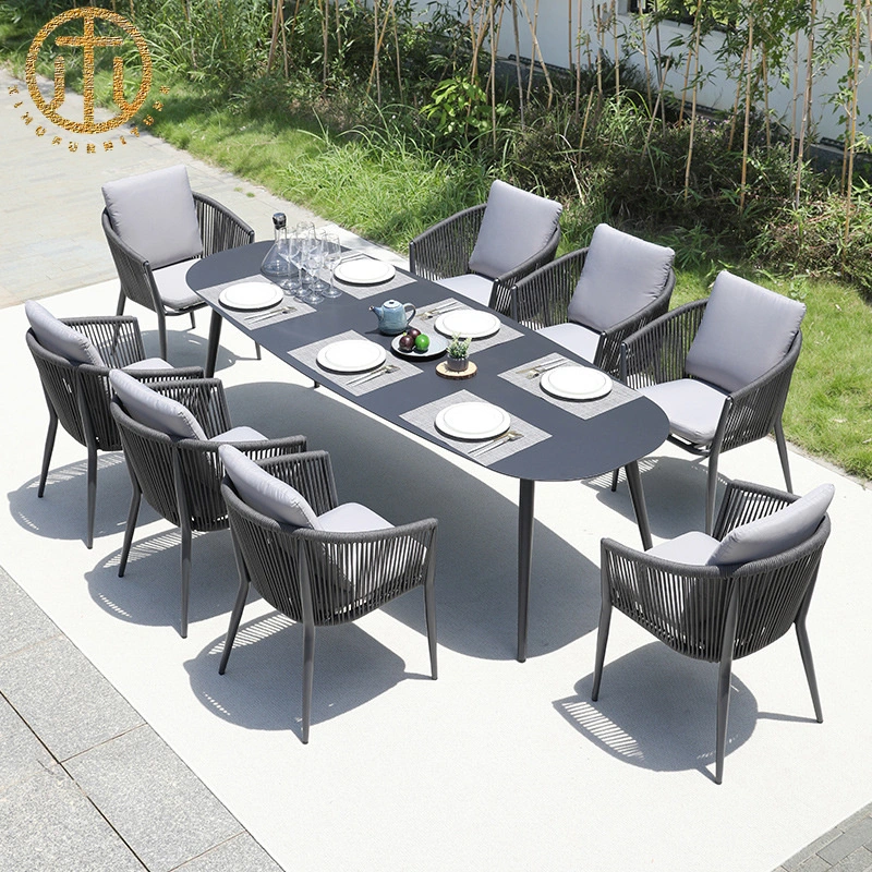 Nordic Outdoor Aluminum Alloy Table and Chair Set Garden Leisure Rattan Chair