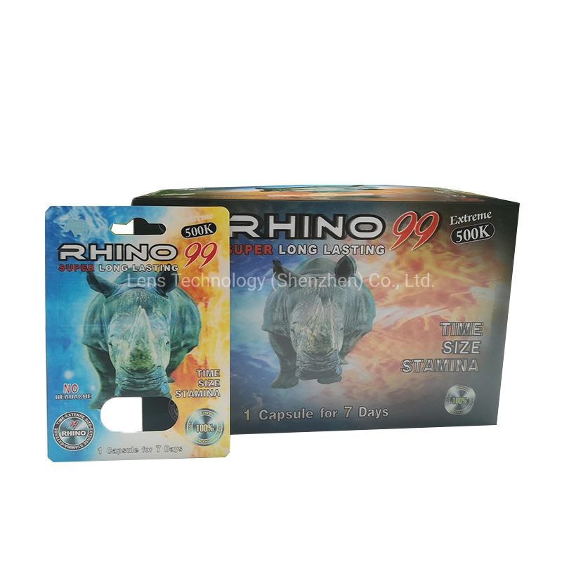 STAMINA loco Rhino Comprimido 3D Lenticular cartão 3D Embalagem Box