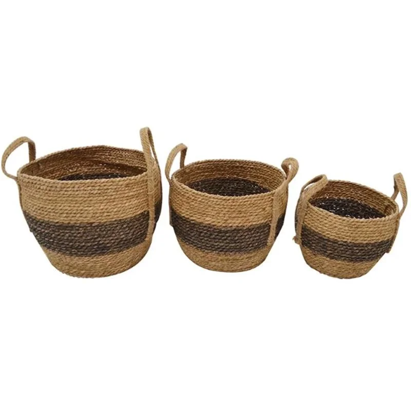 Novo popular moderno Seagrass Wicker Flower Pot Decorativo armazenamento Cesto