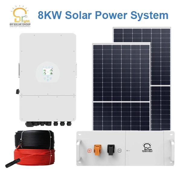 10 kW Off Grid Home Solar PV-Paneelstation komplett Hybrid Power Energiespeicher komplettes Solarstromsystem mit Inverter Lithium-Batterie-Backup