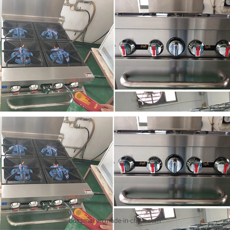 6 equipamento de cozinha queimadores de Fabricante de Equipamento de catering a gama de cozinha fogão a gás a gama de gases com gases com efeito de estufa