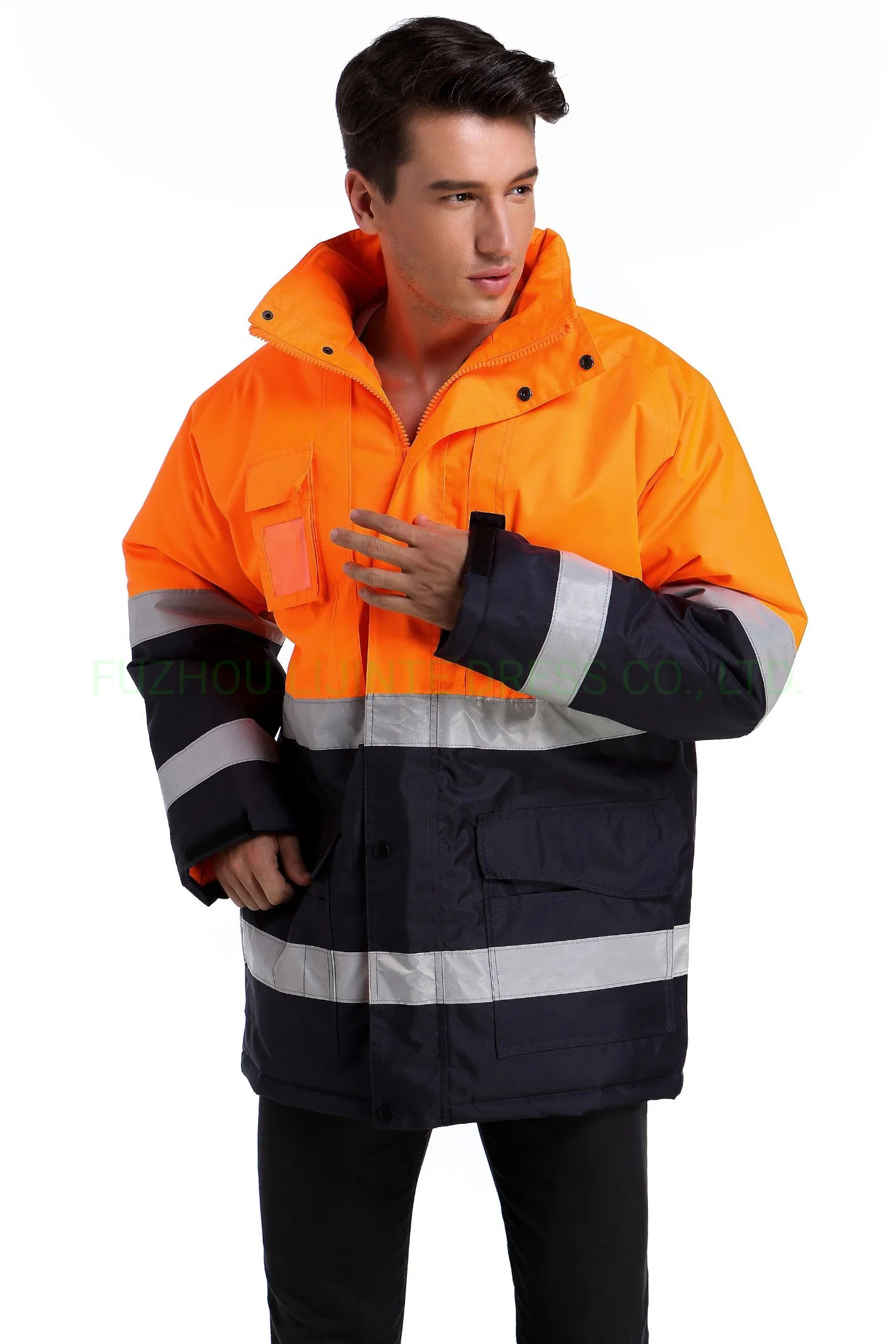 Winter Men Reflective Workwear High Visibility Safety Jacket
