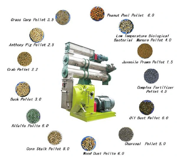 1 Ton Per Hour Feed Pellet Mill Corn Straw Crusher Granulating Machine Cow Sheep Feed Pellets Production Line