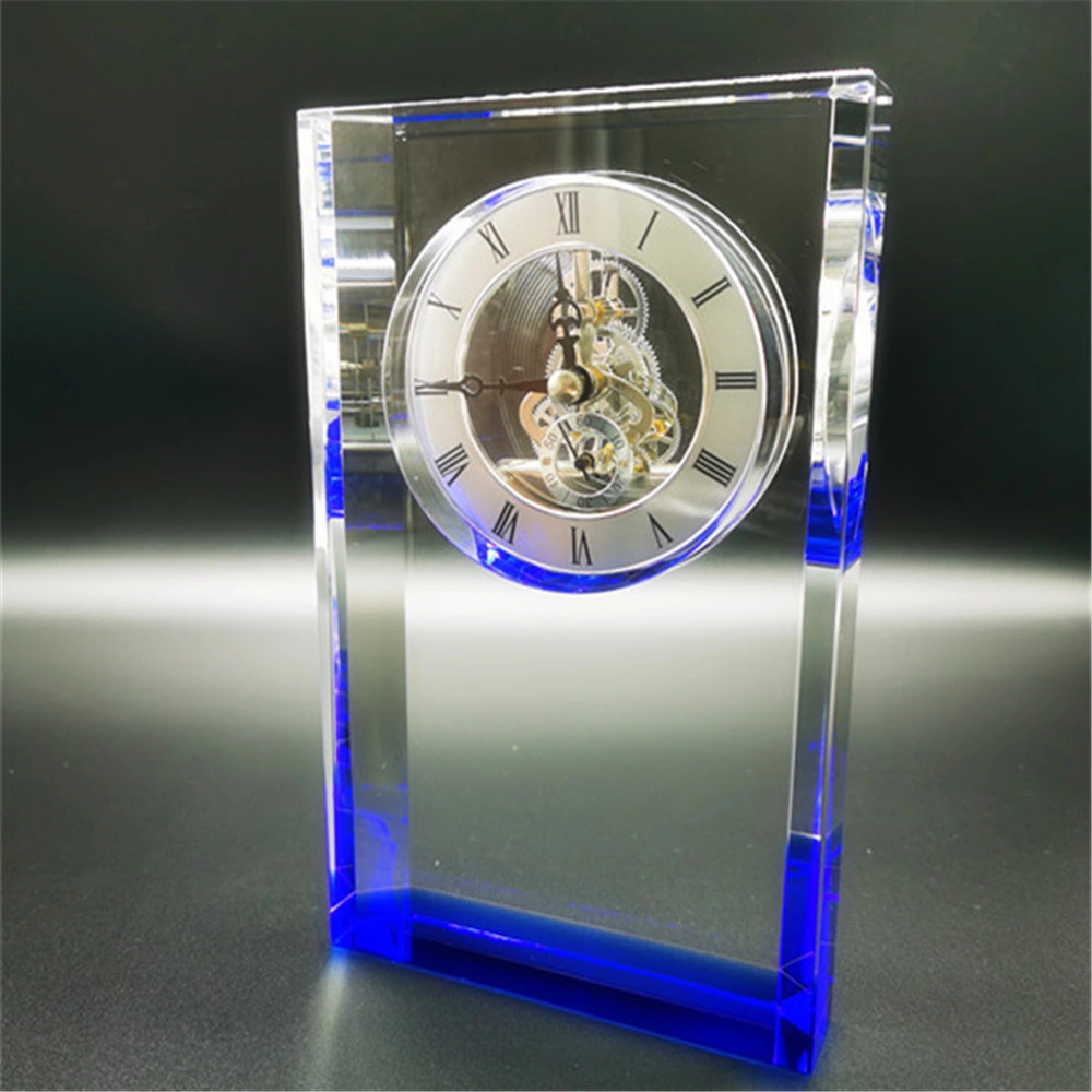 Square Color Crystal Clock Trophy Awards