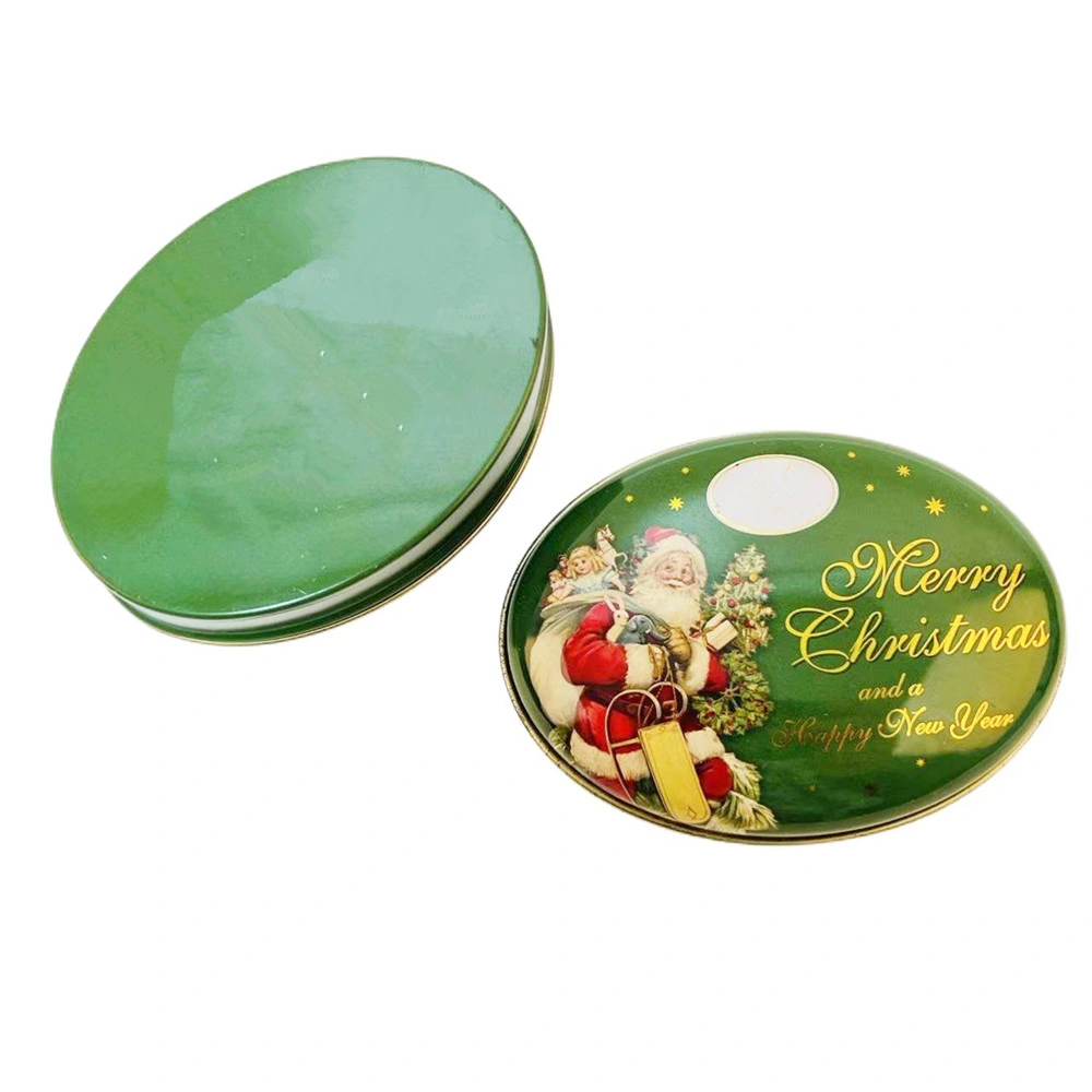 Wholesale/Supplier Custom Printed Candle Tin Cans Oval Shape Christmas Candle Tin Container for Candle