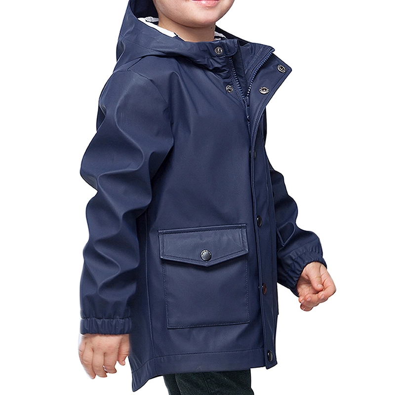 Kids PU Rain Jacket Sports Wear Children Outdoor Waterproof Jacket Raincoat Rainwear