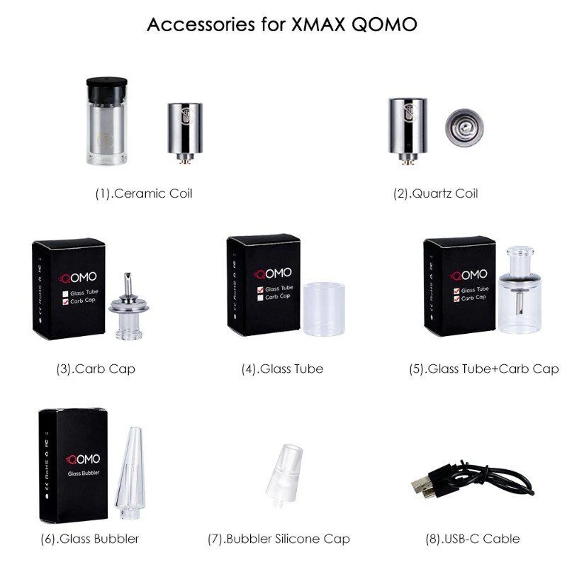 Tubo de água borbulhador de vidro eléctrico grossista Xmax Cigarro Qomo Smart Rig DAB vaporizador de cera