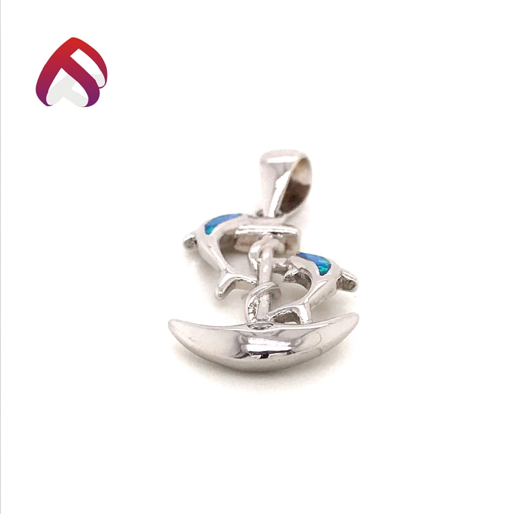 Mignons pendentifs dauphins en opale de feu bleue, en argent sterling 925, pour bijoux féminins.