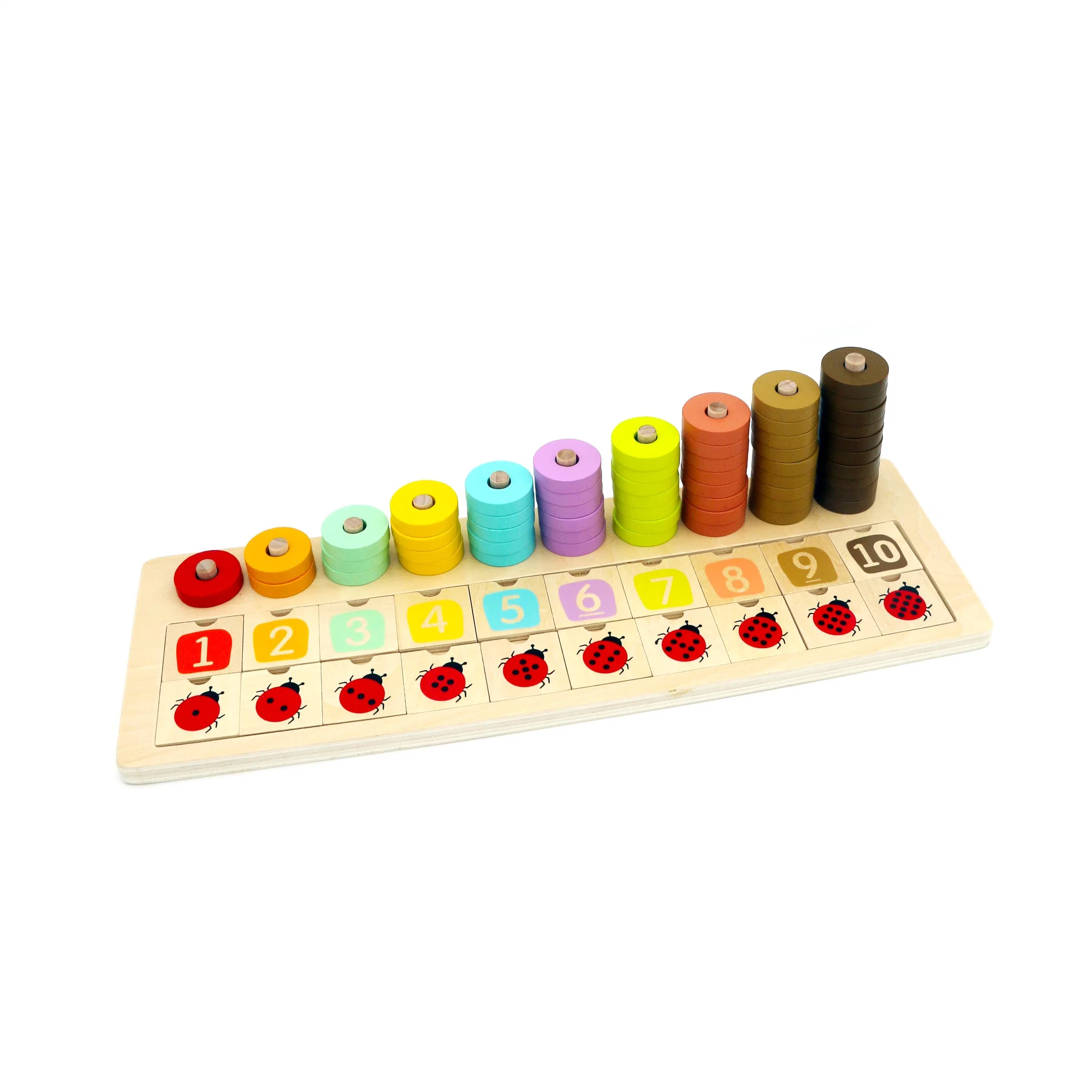Wooden Stacking Counting Easel Educational Wood Toys for Kids and Children