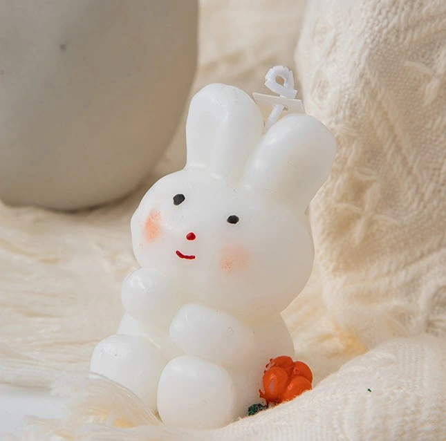 Bougie en forme de lapin pour la décoration de la maison Cadeau créatif Bougie en forme d'ours pour offrir.