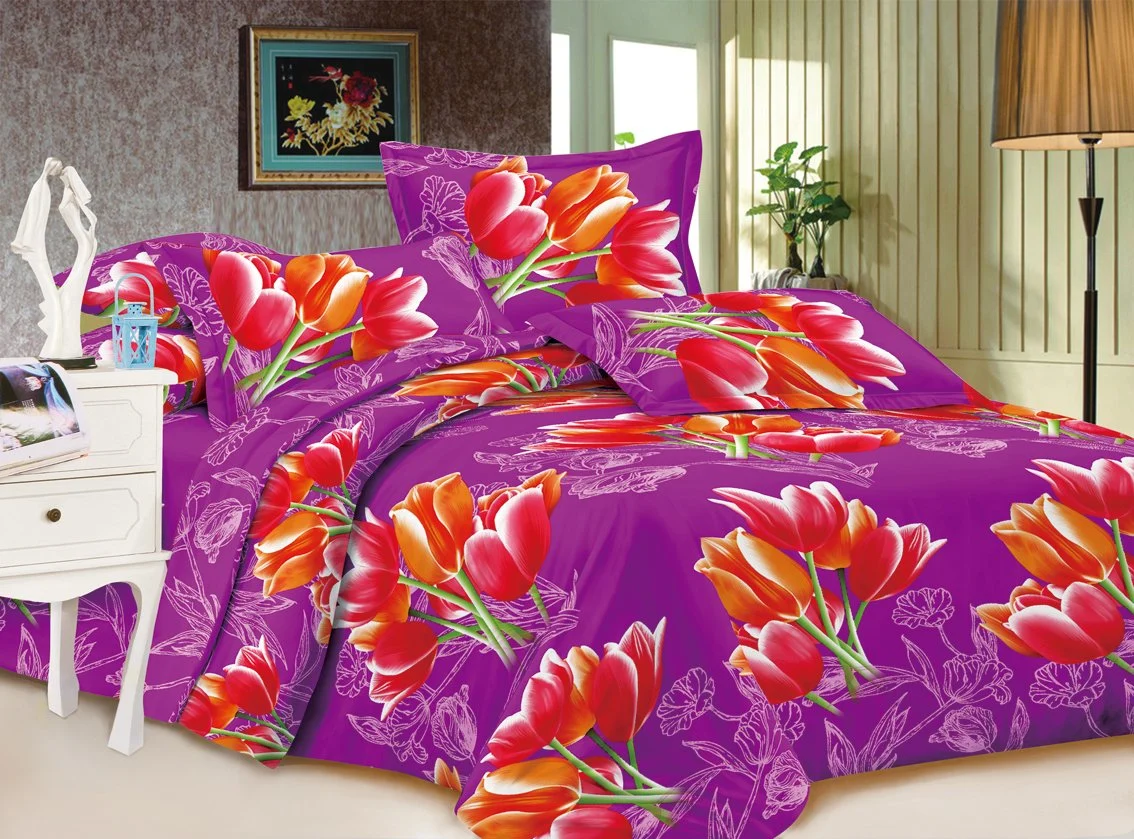 Красивая цветная печать полиэфирная ткань домашний текстиль Грузии продукта 55GSM