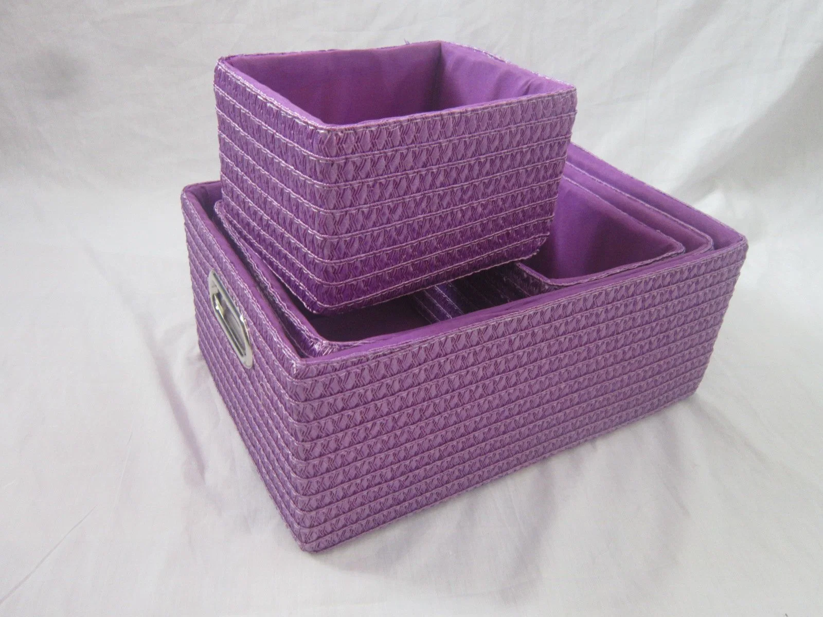 4 Correia PP Hand-Woven Eco-Friendly Compartimento de Armazenamento Box