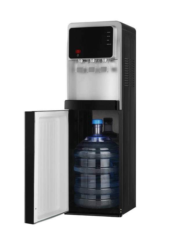 Home Kitchen Using Mini Floor Standing Vertical Bottle Hidden Bottom Loading 2 or 3 Taps Water Dispenser with Hot Cold Normal Water