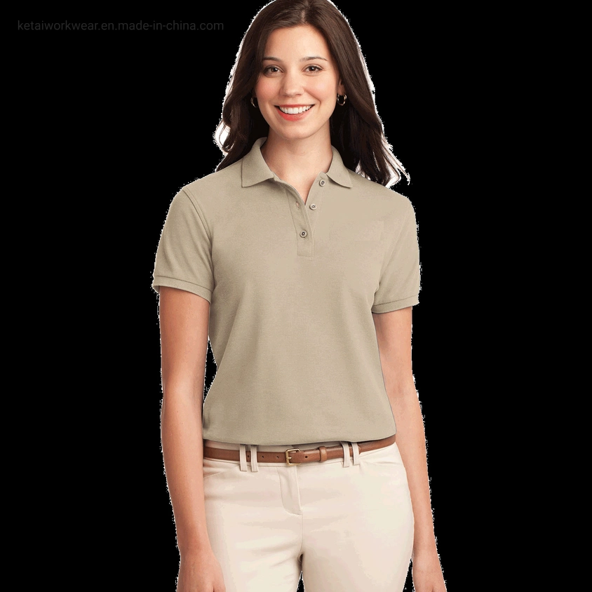 Women's Polo Shirt d'affaires décontractée de style polo solide de l'été Polo à manches courtes