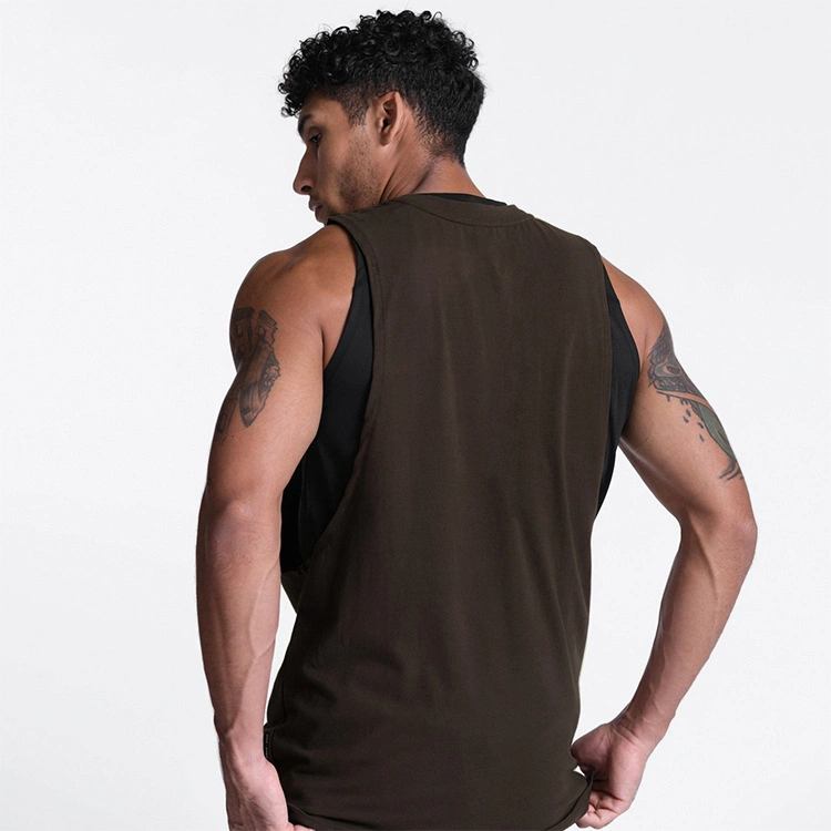 Summer Men's Loose Printing Vest Solid Color Quick-Drying Breathable Sport Men's Tank Top