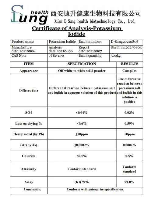 99% Purity Potassium Iodide Raw Material Potassium Iodide Purity Potassium Iodide