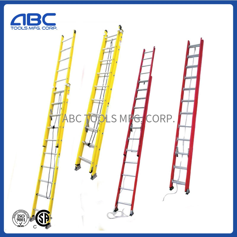 2X12 24 10 Steps Combination Double Extension/Telescopic Ladder with Fiberglass Ladder Price