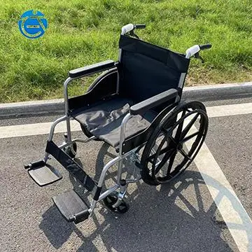 Factory Wholesale Cheapest Steel Wheelchair Hospital Manual Folding Wheelchair for Elder Seniors