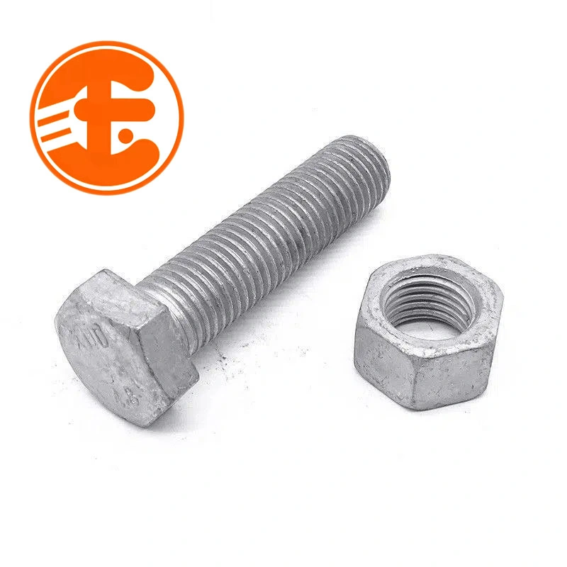 DIN931/933/934 Acero inoxidable al carbono Acero galvanizado cabeza hexagonal HDG galvanizado Perno