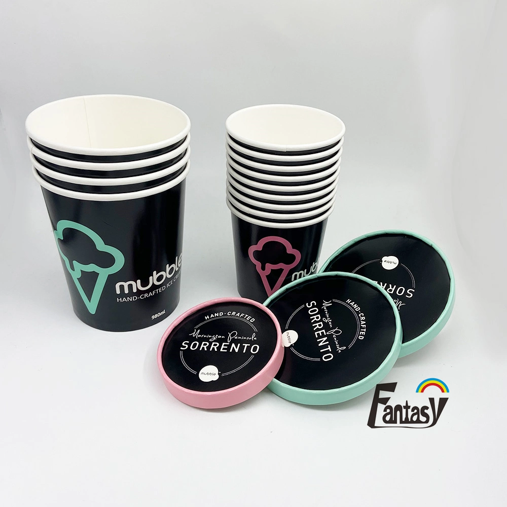 Custom Ice Cream Packaging Cup Ice Cream Container Paper Bowls for Ice Cream