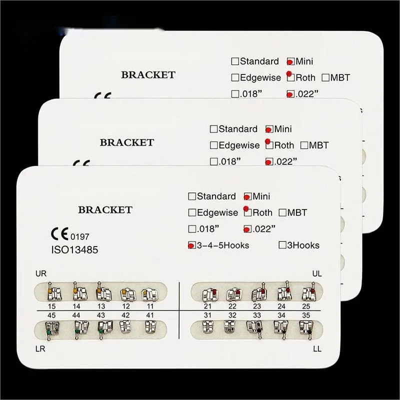Zahnmetall-Bondable Klammern Zähne Zahnspangen Kieferorthopädie Halterungen Mini Roth 022 Mini Roth