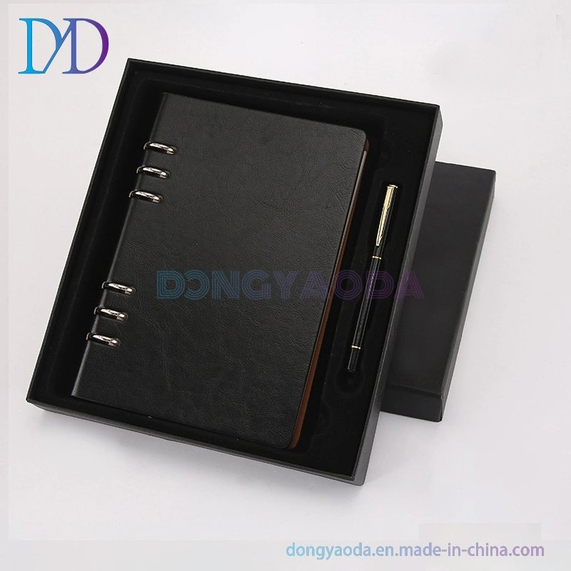 2023-Office Supplies Custom Logo A5 Leather Diary Notebook Set Gift