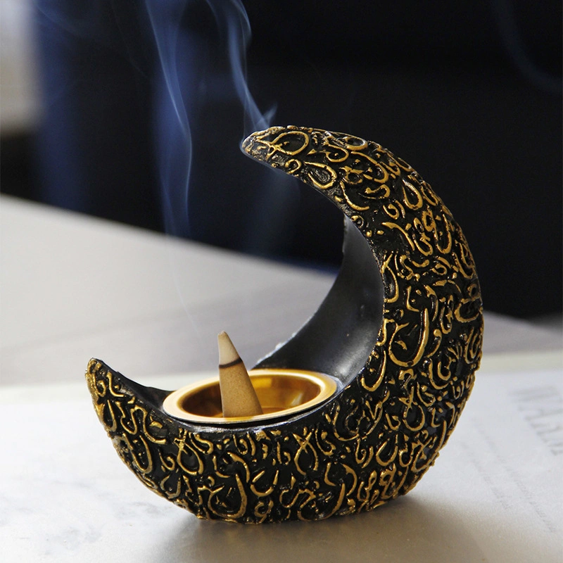 Middle East Arab Ramadan Crescent Resin Incense Burner