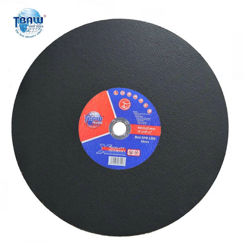 Cortar 400X3X25.4mm de Rueda de corte de la rueda de metal para el disco de corte de 16" 400X3X25.4mm de Rueda de corte para Metal MPa/ISO 9001 Disco abrasivo de gran tamaño