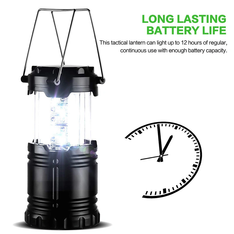 Pega da luz LED portátil de 30 com gancho COB para exterior Mini LED Camping Lantern