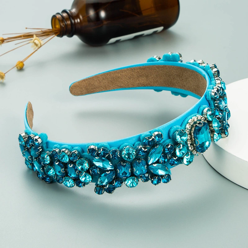 Creative Baroque Vintage Hair Band with Colorful Diamond Headband