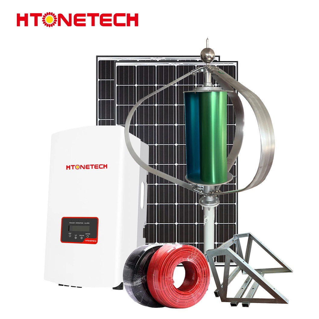 Htonetech China Greenhouse Solar Panel Manufacturing 5000W 45000W DC Solar Stromversorgung mit kleinen Windenergieanlagen